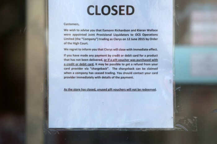 13/6/2015. Clerys Shop Sold